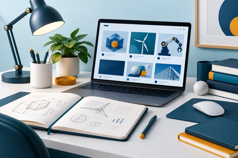 Illustration of a practical learning workspace